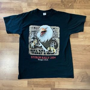 2004 Sturgis Rally Black Hills South Dakota Bald Eagle Double Sided Shirt Large